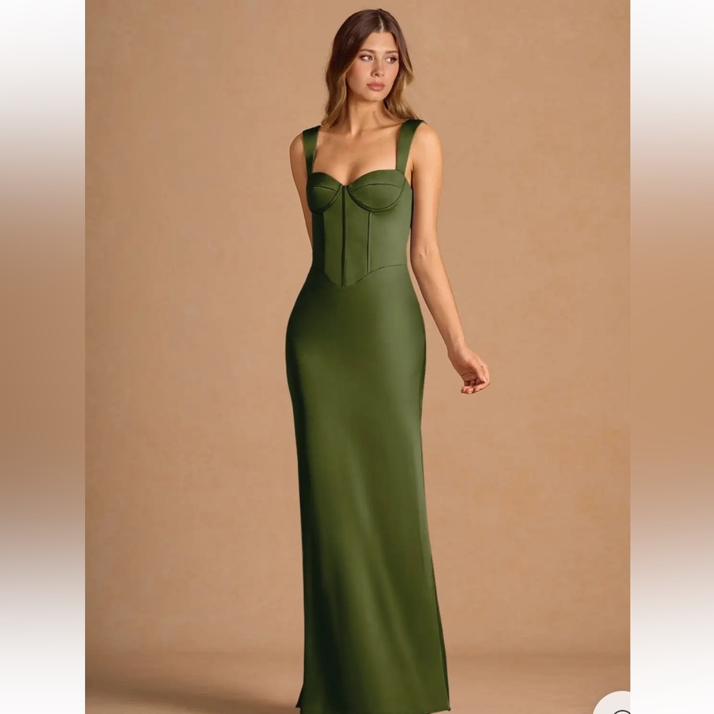 Azazie Olive Green Maxi Dress